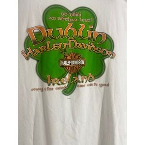 RARE Men's Harley Davidson White Dublin Ireland Shamrock/ Eagle T Shirt Size XL